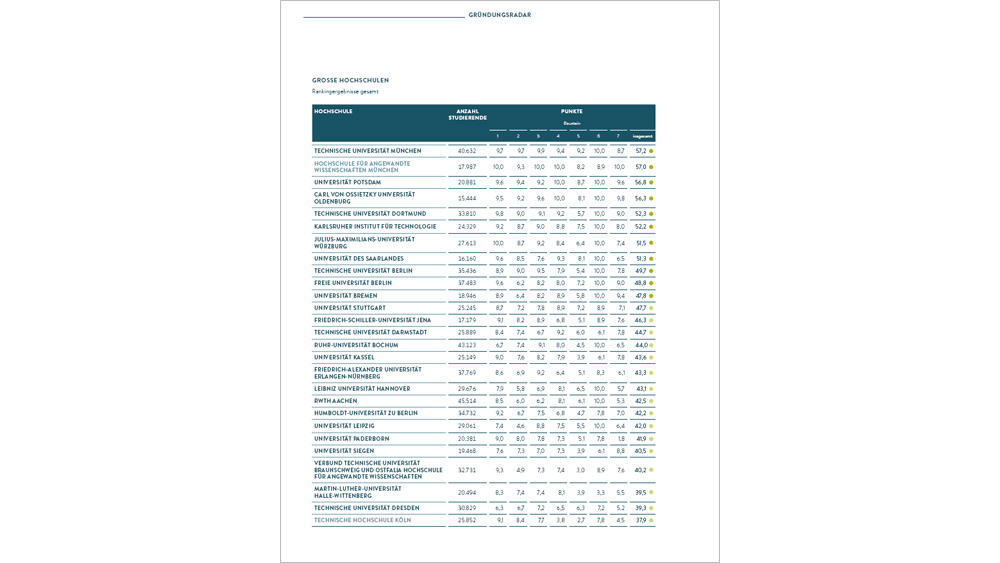 Gesamtranking: Große Hochschulen (Cover)