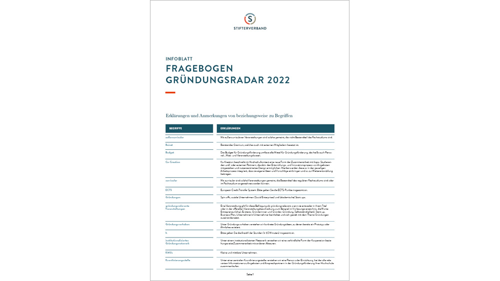 Infoblatt zum Fragebogen