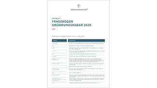 Infoblatt zum Musterfragebogen 2020 (Cover)
